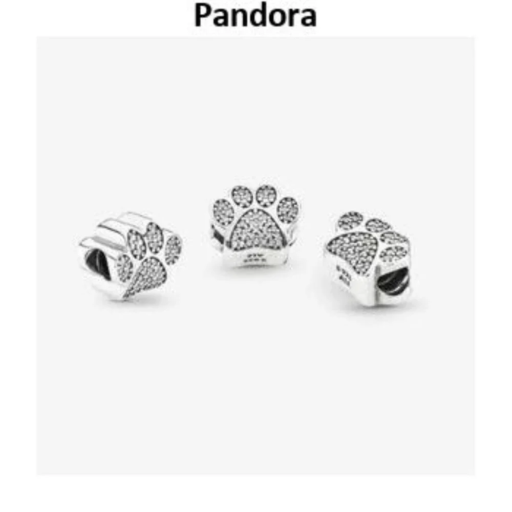 Pandora Sparkling Paw Print Charm